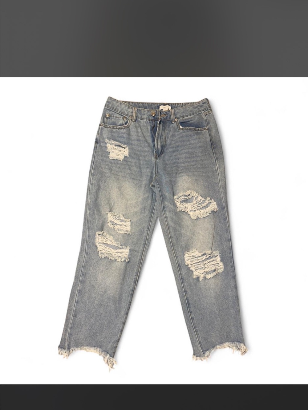 Forever 21 Light Blue Distressed Boyfriend Jeans